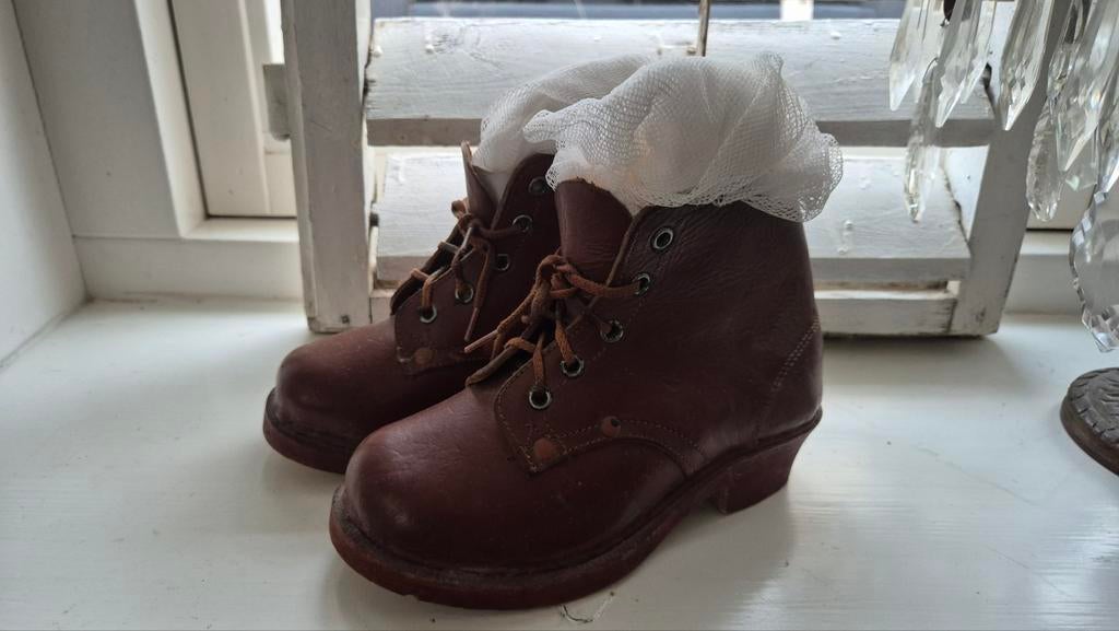 Vintage leren kinderschoenen, Ophalen of Verzenden