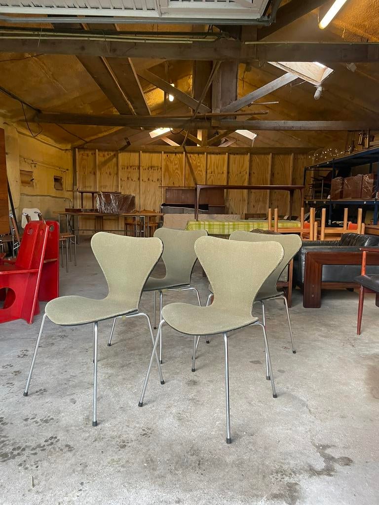Arne Jacobsen Fritz Hansen series 7 vlinderstoelen vintage, Ophalen, Gebruikt, Vier