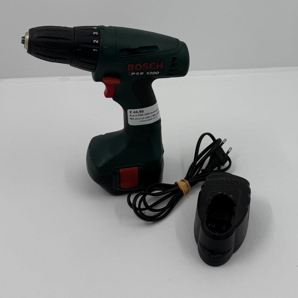 Bosch PSR 1200 boormachine | Met accu en lader | Met garanti, Boormachine, Gebruikt, Dordrecht@usedproducts.nl, Toulonselaan 72