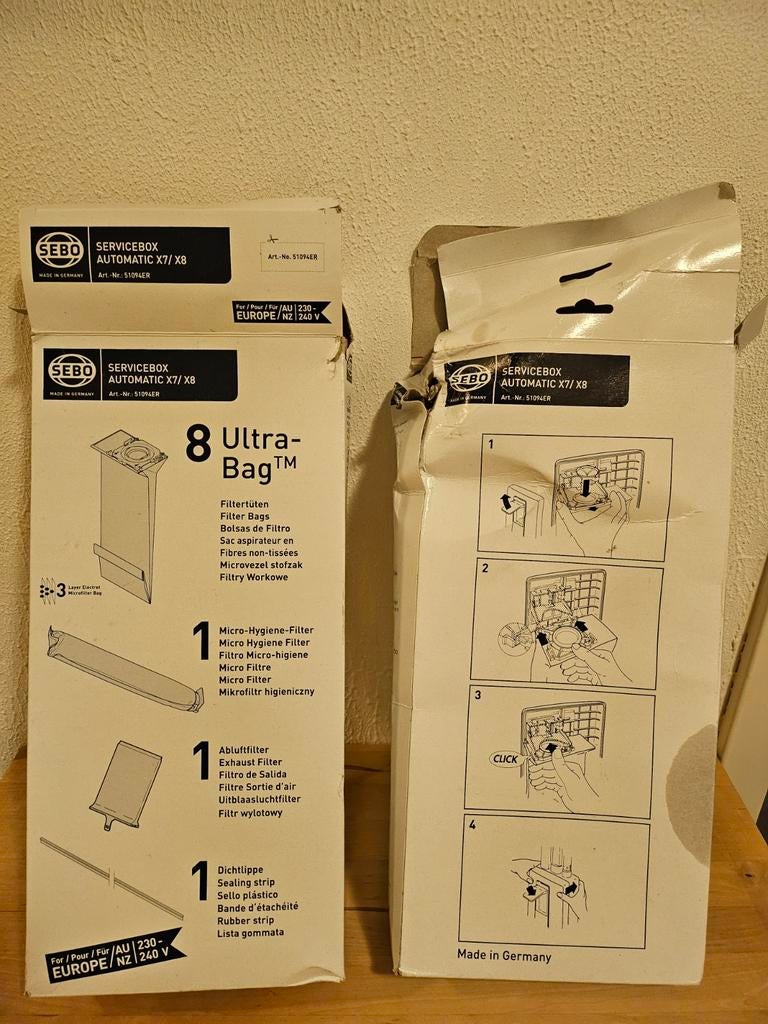 15x SEBO Servicebox Automatic X7/X8 Stofzuigerzakken, Stofzak, Stofzuiger, Nieuw, Ophalen of Verzenden
