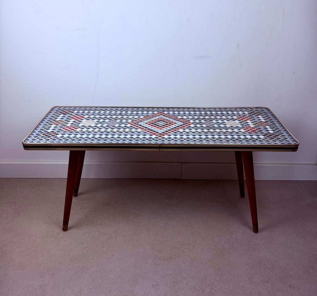 Vintage mozaïk tafeltje, tegeltafeltje, plantentafel, Ophalen of Verzenden