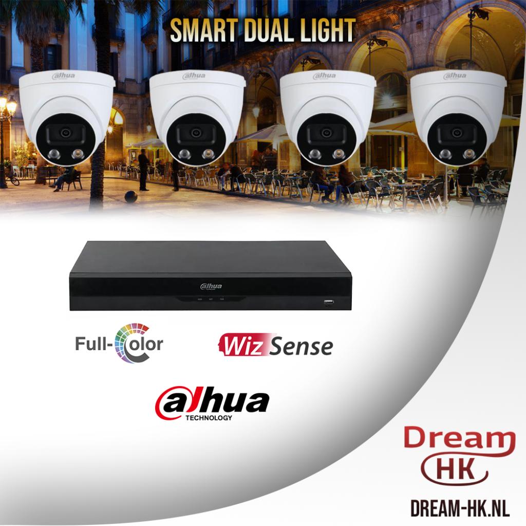 5MP Dahua WizSense Smart Dual Light Full Color 4CH IP PoE, Audio, Tv en Foto, Videobewaking, Ophalen of Verzenden, Nieuw, Buitencamera