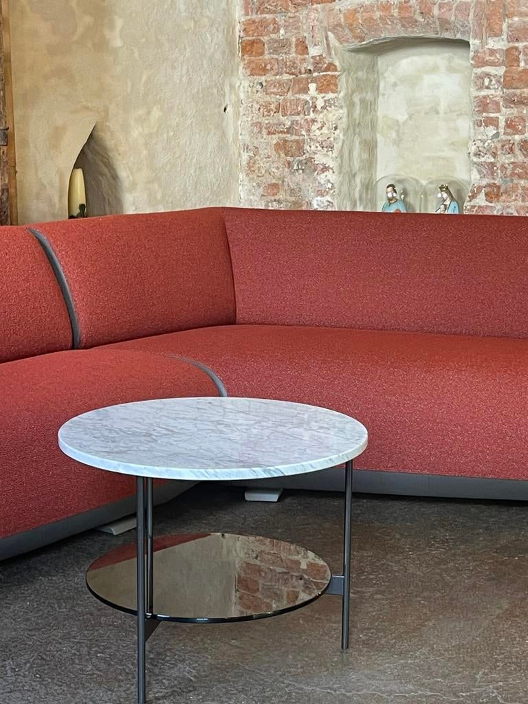 Leolux salontafel Tampa round double marmer, Ophalen, 50 tot 100 cm, Nieuw, Minder dan 50 cm