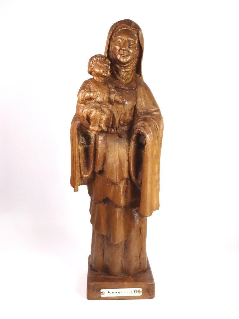 Sculptuur Sint Anna te Drieën, 16/17de eeuw, Antiek en Kunst, Antiek | Religie, Ophalen of Verzenden