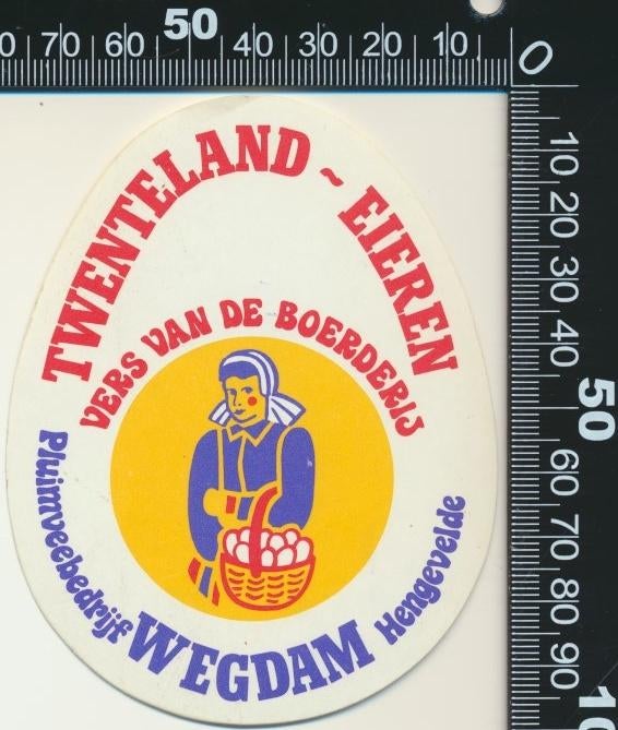 Sticker: Twenteland Eieren Pluimveebedrijf Wegdam Hengevelde, Ophalen of Verzenden, Zo goed als nieuw, Bedrijf of Vereniging