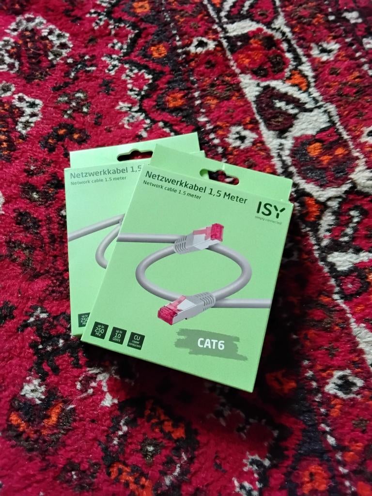 2x ISY Netwerkkabel 1.5m - Nieuw, Ophalen of Verzenden, Nieuw