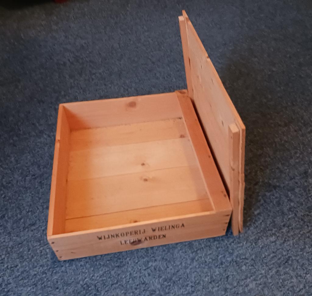 Houten wijnkist - Decoratief & Handig, Ophalen, Minder dan 50 cm, Gebruikt, Minder dan 50 cm