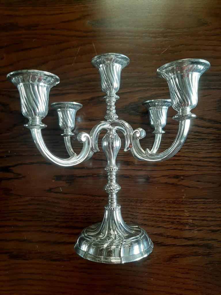 5 armige verzilverde kandelaar, Antiek en Kunst, Ophalen of Verzenden