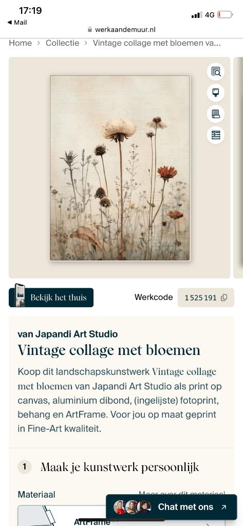 Werk aan de muur Wisseldoek, Ophalen, Nieuw, Schilderij, 75 cm of meer