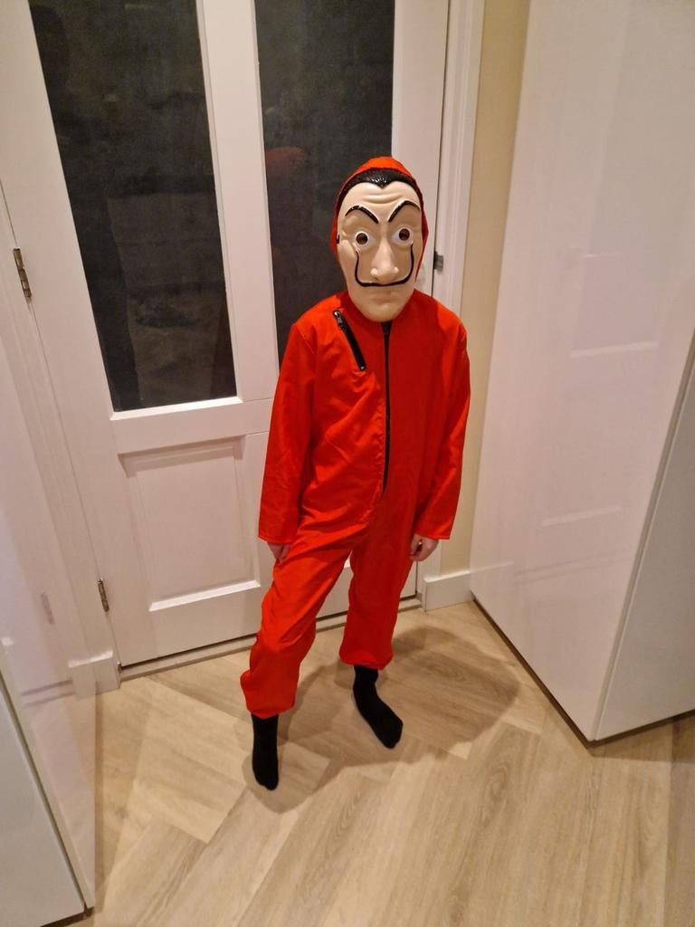 La Casa de Papel Carnavalspak 10 tot 12 jaar, Ophalen of Verzenden, Zo goed als nieuw