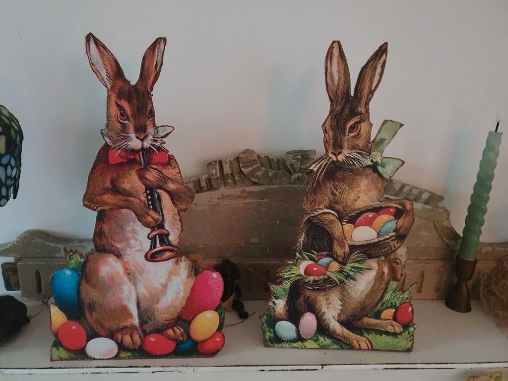 Nostalgische paashaas met eieren, Diversen, Pasen, Ophalen of Verzenden, Nieuw