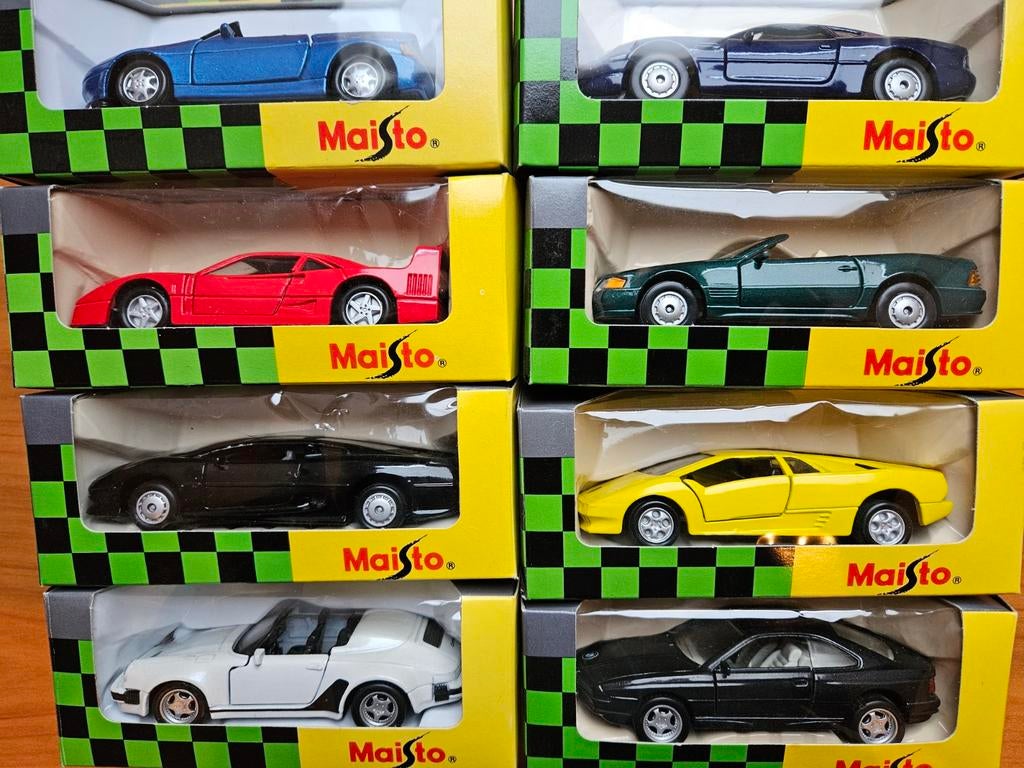 8 stuks Supercar collection shell 1:43 1990s van Maisto, Ophalen of Verzenden, Zo goed als nieuw, Auto, Overige merken
