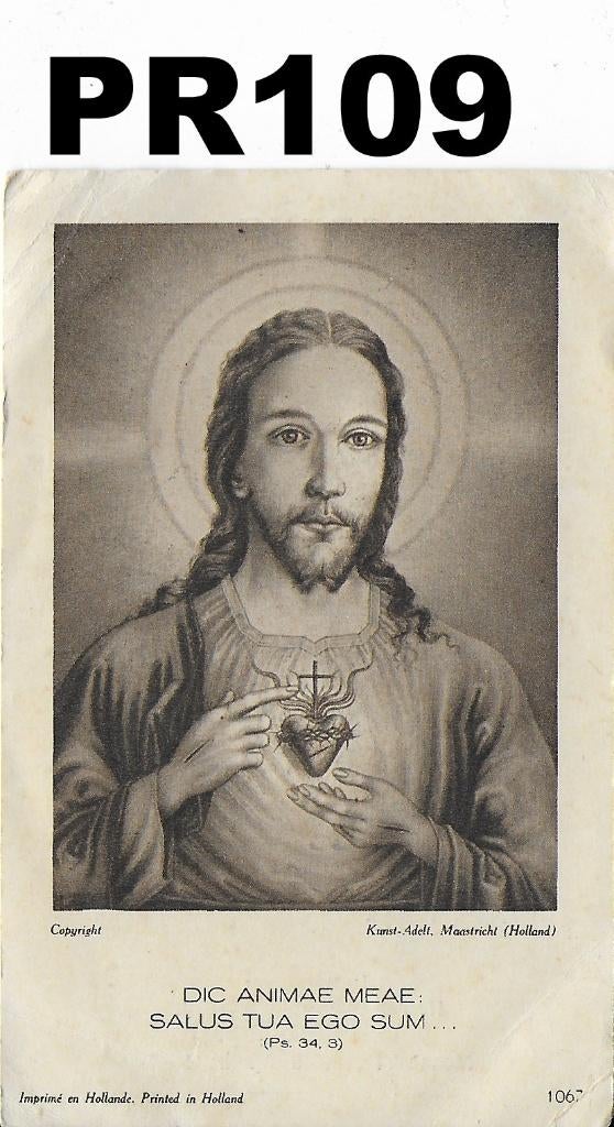 Pr109 prentje gebed te bidden op het feest van het h hart', Ophalen of Verzenden, Gebruikt, Beeld(je)