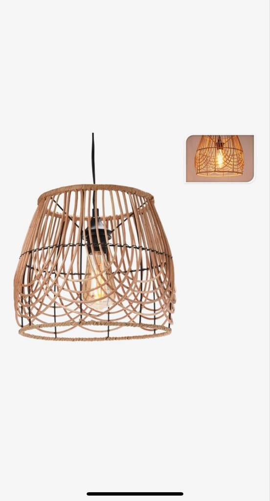 Rotan Hanglamp - Bohemian Stijl, Ophalen of Verzenden, Zo goed als nieuw, Overige materialen, Minder dan 50 cm