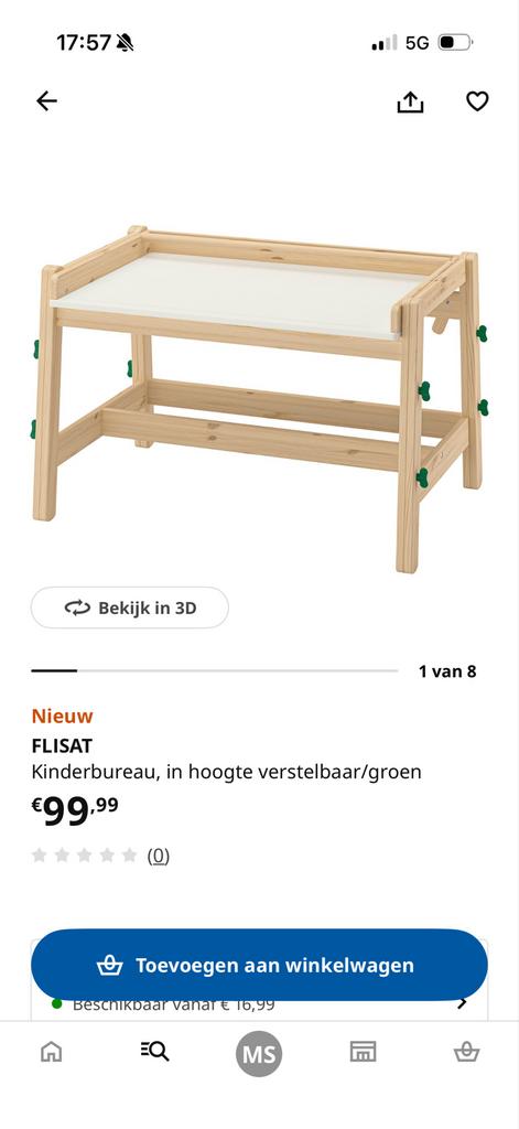 IKEA Flisat tekentafel, hoogte verstelbaar, oranje knoppen, Kinderen en Baby's, Kinderkamer | Tafels en Stoelen, Ophalen of Verzenden
