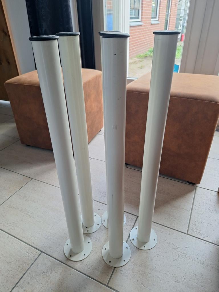 5x IKEA tafelpoten, wit, 70 cm hoog, Tafelpoot, Gebruikt, 50 tot 100 cm, Ophalen of Verzenden