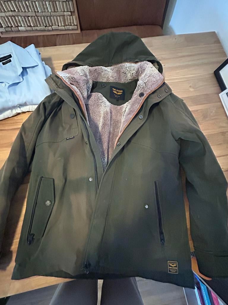 PME Legend heren jas maat M met teddy voering, Kleding | Heren, Jassen | Winter, Gedragen, Maat 48/50 (M), Groen, Ophalen of Verzenden