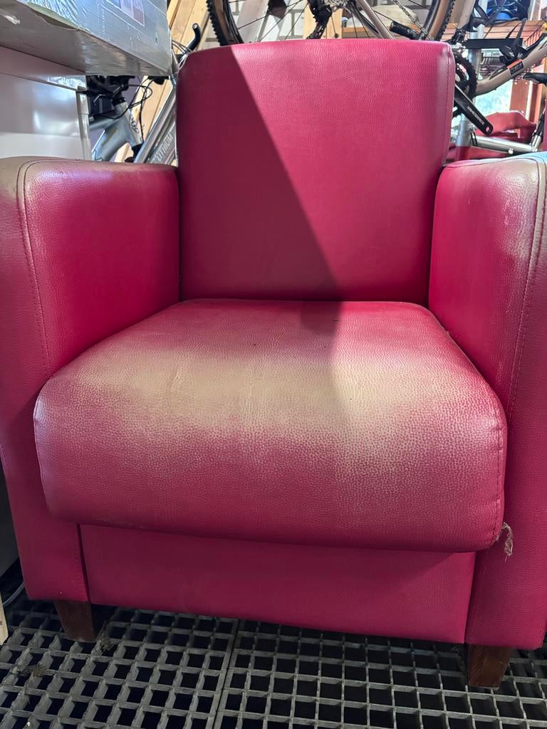 Set van twee rode fauteuils, Ophalen, Overige materialen, Gebruikt, Twee