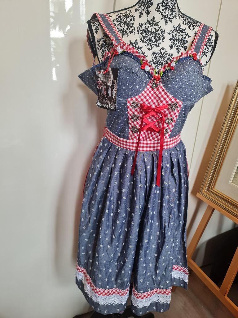 Moi Jurk Dirndl van "Stockerpoint" Maat 34 Maat XS, Ophalen, Blauw, Zo goed als nieuw, Maat 34 (XS) of kleiner