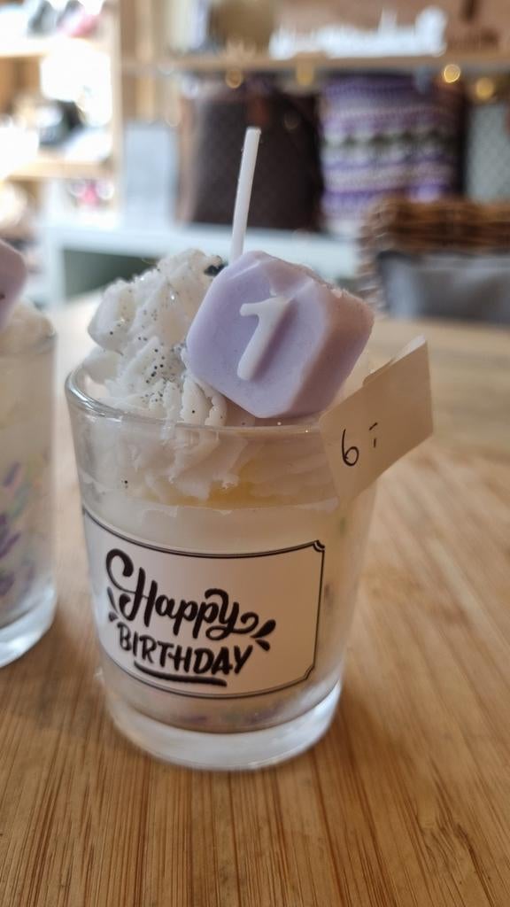 Handgemaakte paraffinevrije kaarsen in glas, Ophalen, Overige materialen, Wit, Nieuw