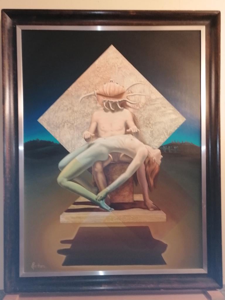 groot wek Hugo de Putter olie op paneel, Ophalen