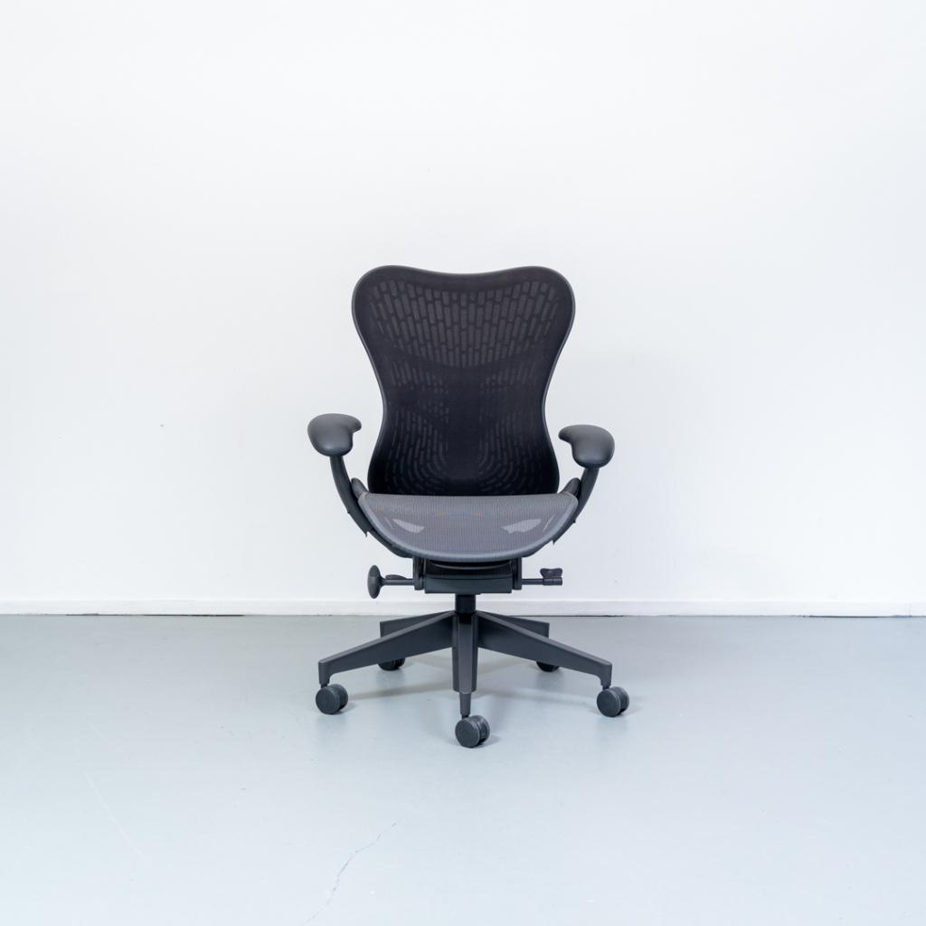 25x Herman Miller Mirra 2 Bureaustoel Butterfly - Graphite, Niet ingevuld, Gaming bureaustoel, Zwart, Niet ingevuld