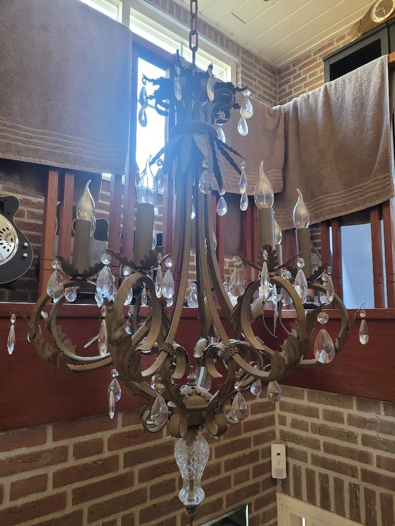 Kroonluchter, Huis en Inrichting, Lampen | Kroonluchters, Ophalen, Gebruikt, Glas