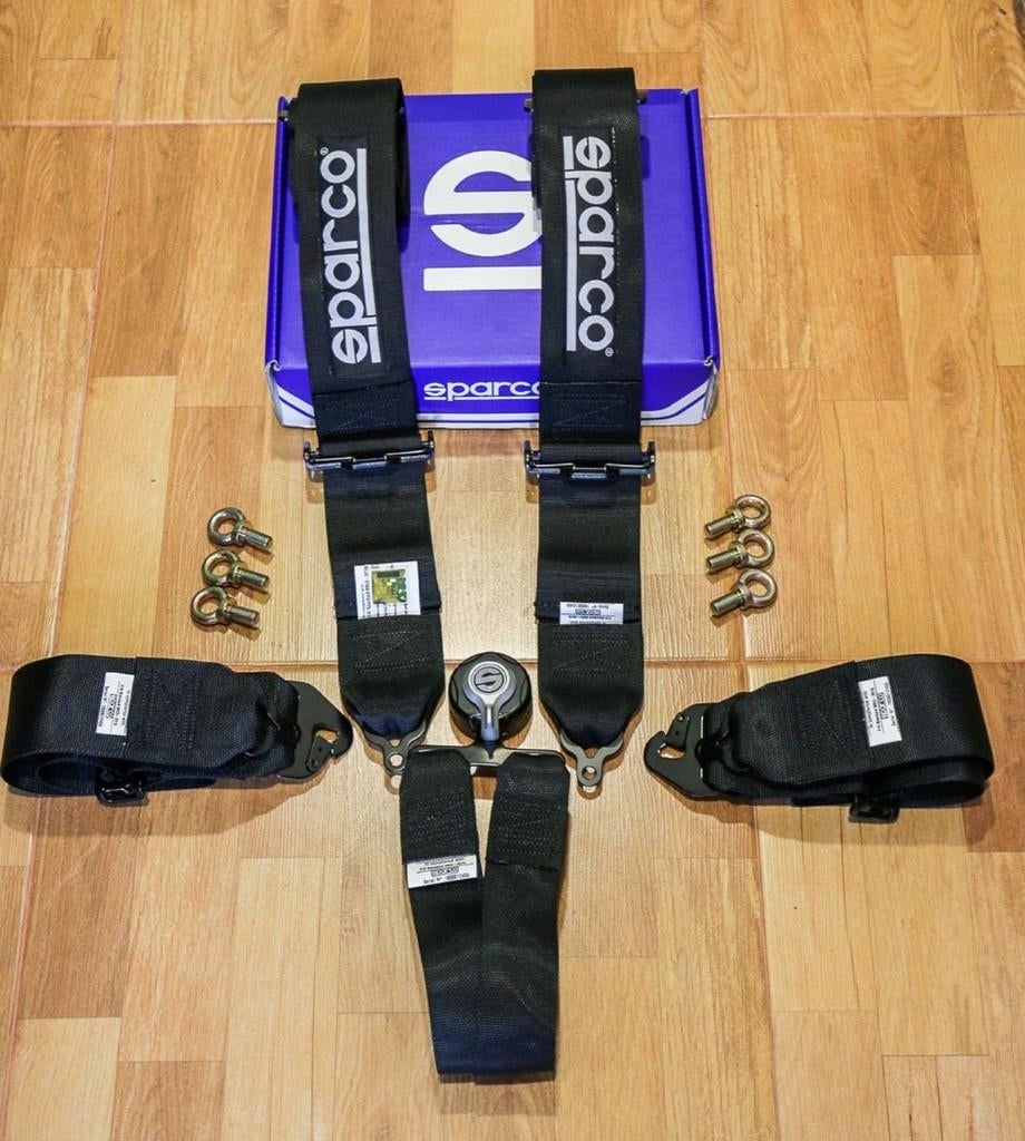Sparco 6-punts gordel H-3 FIA - Blauw zwart rood, Auto diversen, Ophalen of Verzenden