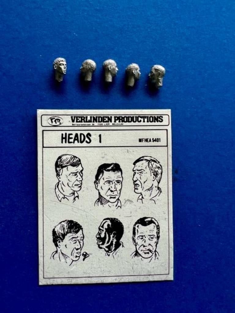 Verlinden	MFHEA5401	Heads 1  [ 5 stuks ! ]	1/35	metal, Verzenden, Nieuw, 1:35 tot 1:50