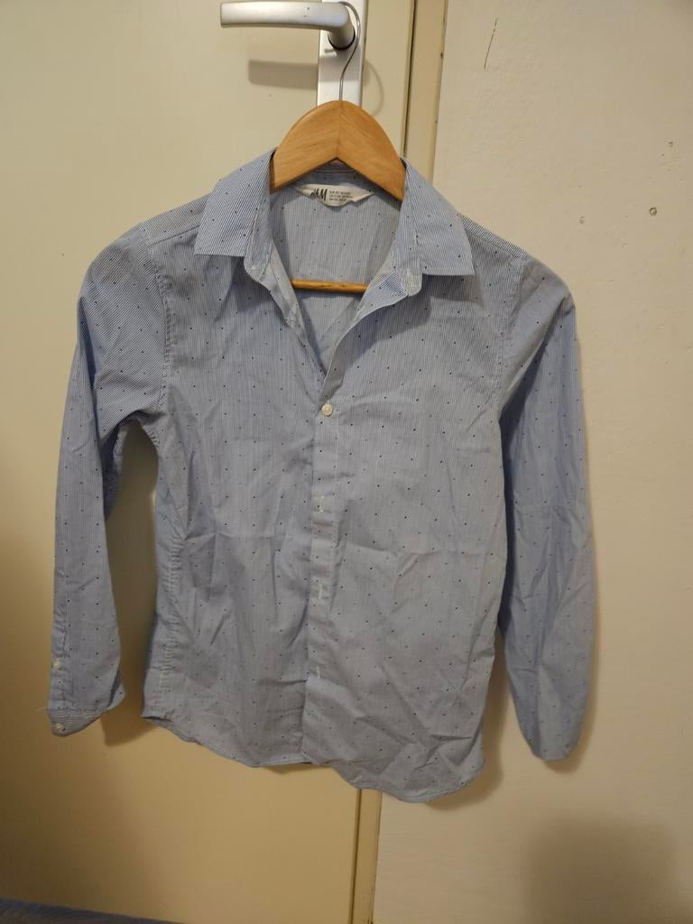 H&M lichtblauwe overhemd maat 152, Kinderen en Baby's, Kinderkleding | Overige, Ophalen, Zo goed als nieuw, Jongen