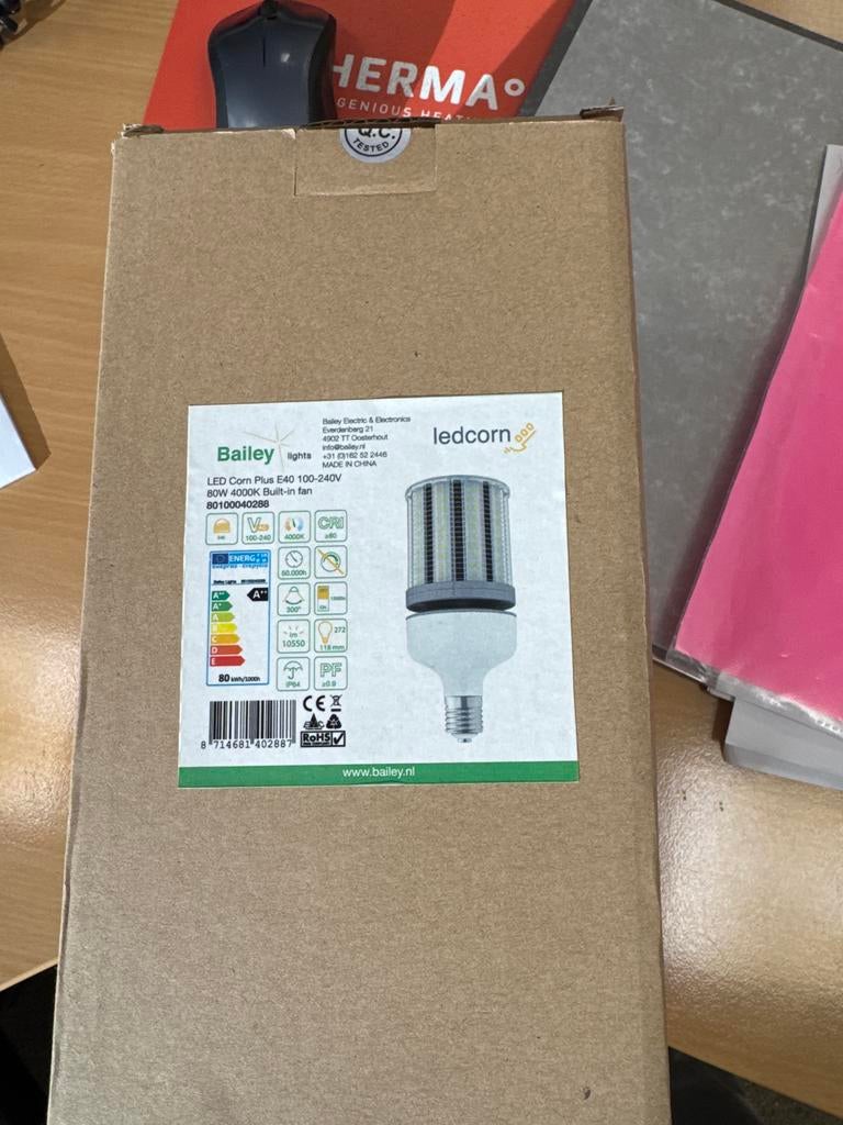 12 stuks Ledlamp 80W, 10550 Lumen, E40 fitting, Ophalen of Verzenden, Nieuw