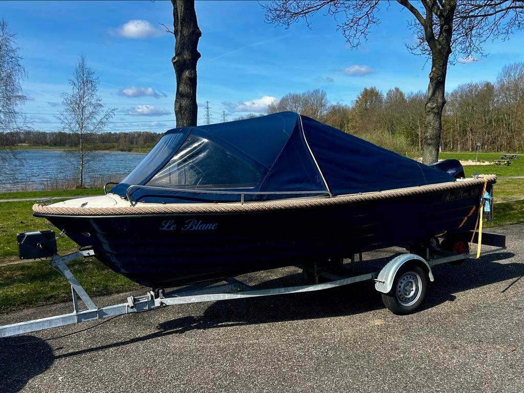Riomar 470 Sloep met Tohatsu 9.8pk en Kniktrailer, Ophalen, Tot 10 pk, Zo goed als nieuw, 3 tot 6 meter