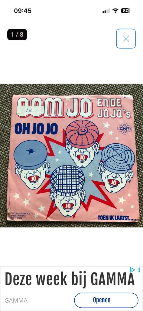 Vinyl Singeltje Oom Jo en de Jo Jo's, Ophalen of Verzenden, Zo goed als nieuw, Nederlandstalig
