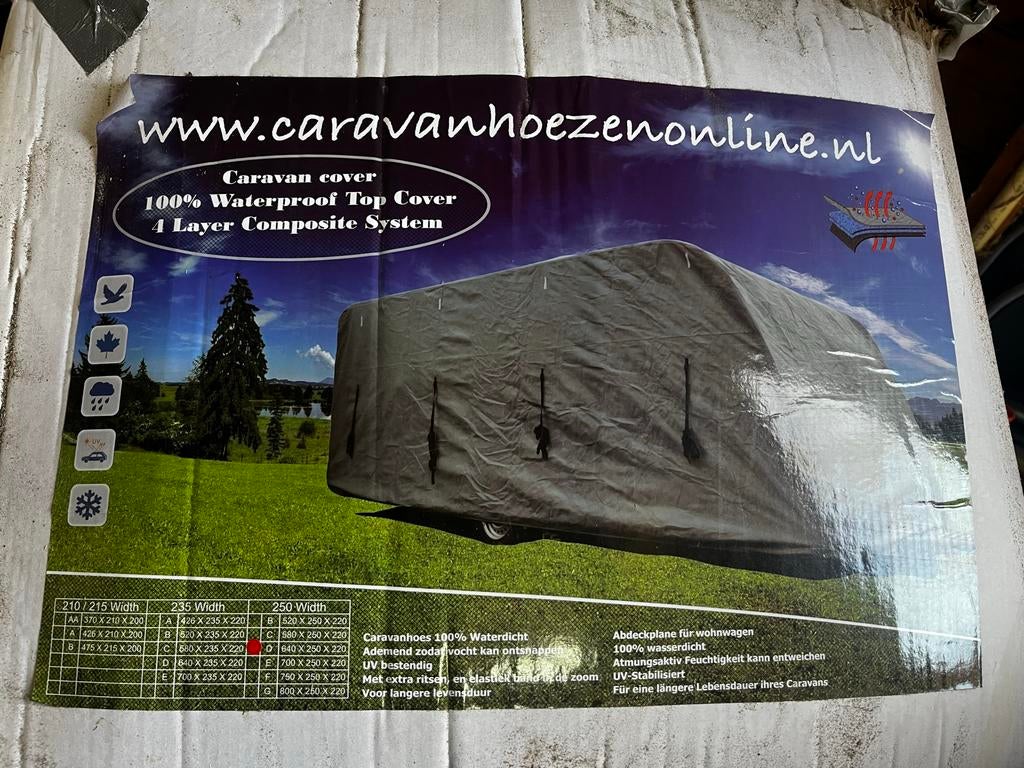 Caravanhoes 640x250x220 - 4-laags waterdicht, Ophalen of Verzenden, Nieuw