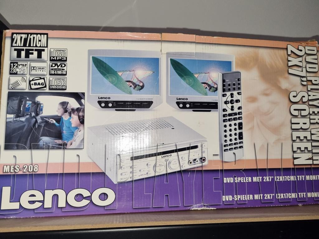 Lenco dvd speler voor in de auto met 2 schermen, Ophalen of Verzenden