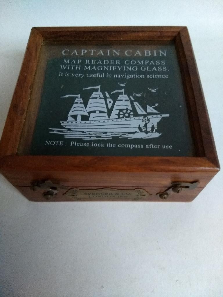 kompas kistje Captain's cabin. spencer & co london, Ophalen, Zo goed als nieuw, Gps of Kompas