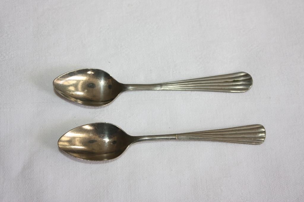 2 gero Alpacca lepeltjes, Ophalen of Verzenden