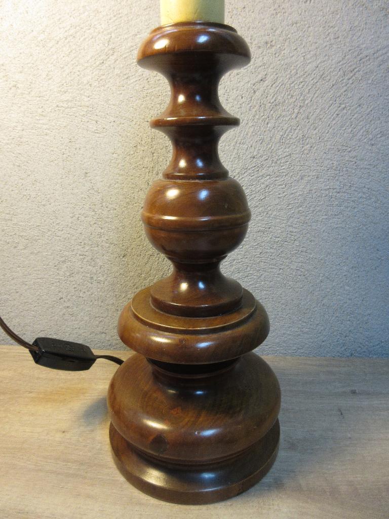 Vintage houten lampenvoet, Ophalen of Verzenden, Gebruikt, Hout, Minder dan 50 cm