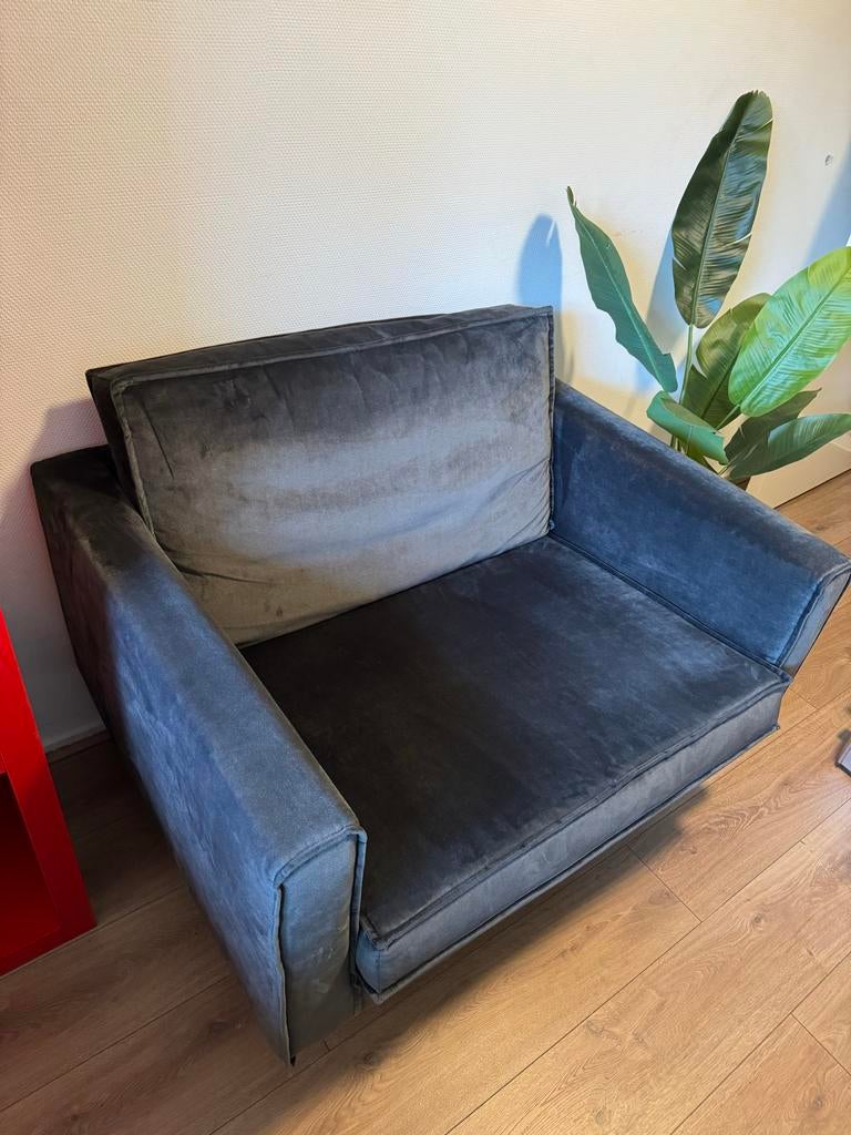 Sissy-boy velvet loveseat - Antraciet, Ophalen, 75 tot 100 cm, Zo goed als nieuw, 100 tot 125 cm