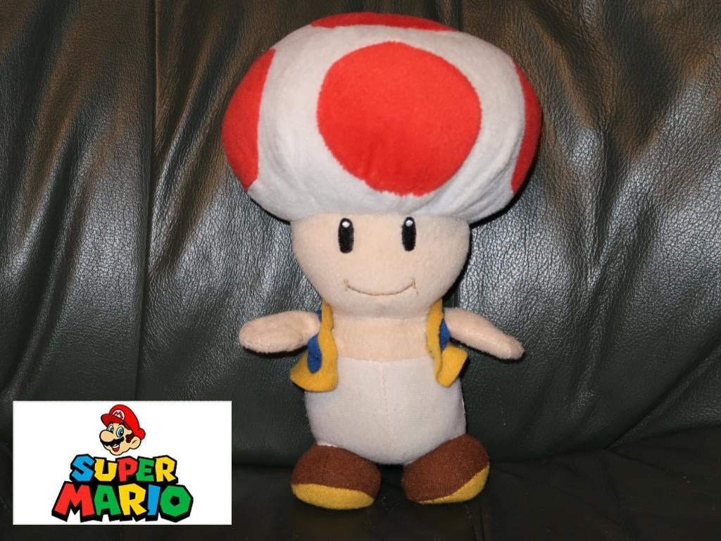 24 cm. Toad, Super Mario Bros. paddenstoel, Nintendo knuffel, Verzenden, Zo goed als nieuw, Overige typen