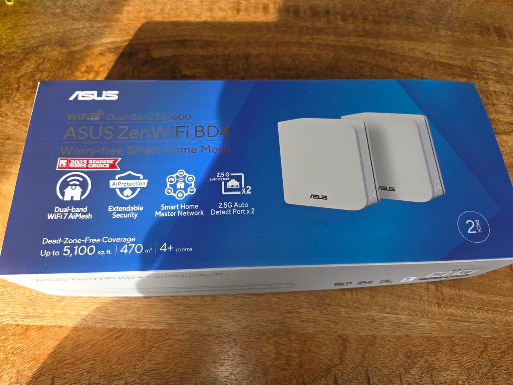 ASUS ZenWiFi BD4 Mesh WiFi 7 (2-pack), Computers en Software, Routers en Modems, Ophalen of Verzenden