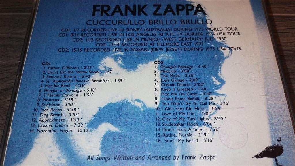 Frank Zappa - Cuccurullo Brillo Brullo [Onofficieel], Ophalen of Verzenden, Zo goed als nieuw