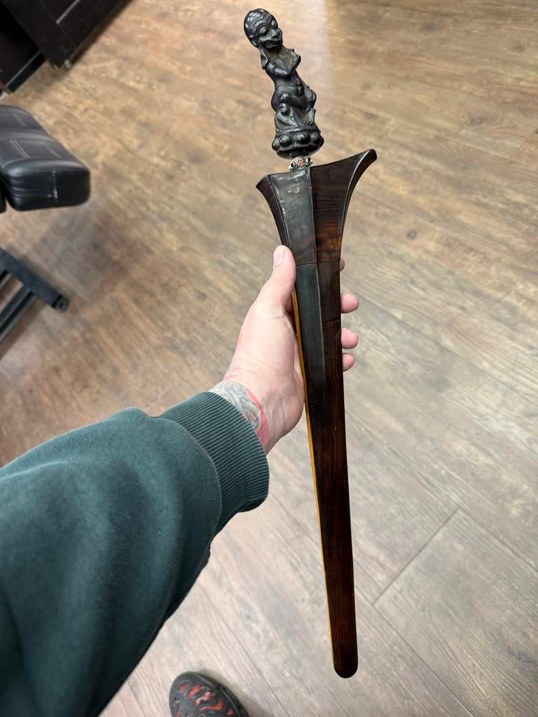 Kris keris bali wallikat met karbouw greep, Antiek en Kunst, Ophalen of Verzenden