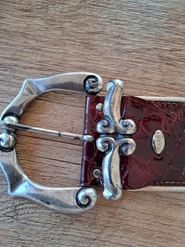 Prachtige Nanni Croco leren riem 85 cm, Kleding | Dames, Ophalen of Verzenden, Zo goed als nieuw, Bruin, 80 tot 90 cm