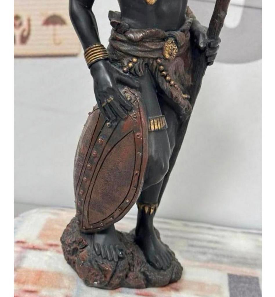 Afrikaanse krijger jager speer Zuid-Afrika 35cm Beeld kunst, Antiek en Kunst, Ophalen of Verzenden