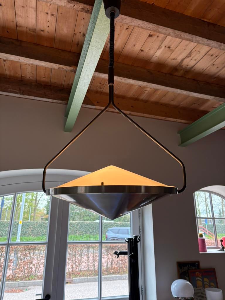Raak Kompas B 1280 design B. Lodder vintage, Huis en Inrichting, Lampen | Hanglampen, Gebruikt, 50 tot 75 cm, Kunststof, Overige materialen