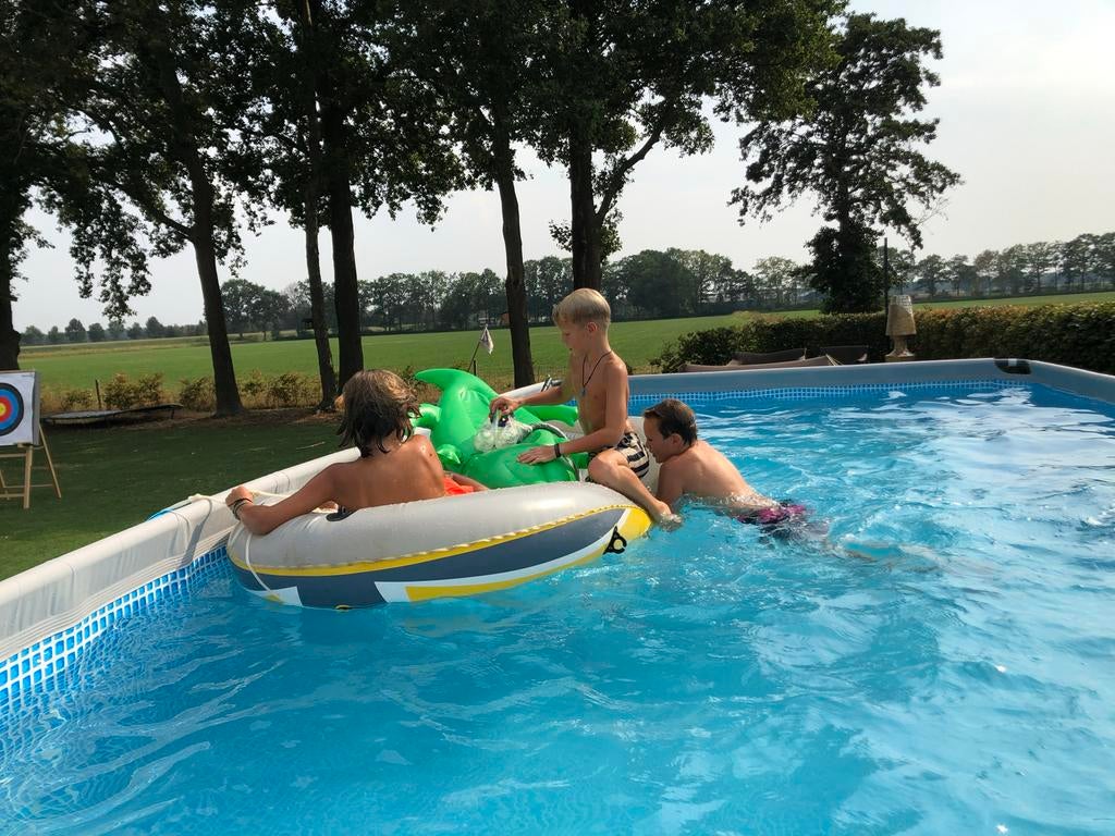 Intex Ultra XTR zwembad 732 x 366 met zoutwaterfiltersysteem, 120 cm of meer, Gebruikt, 300 cm of meer, Ophalen of Verzenden