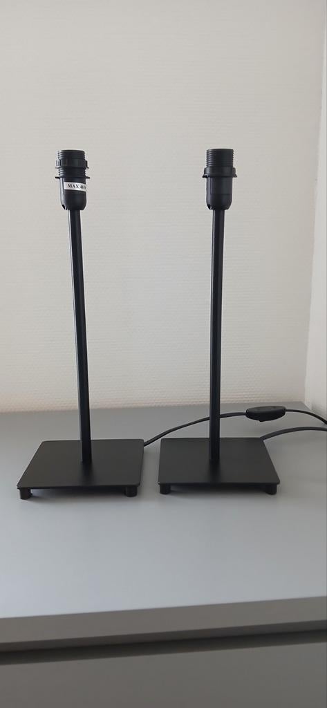 MOOI SET ZWARTE LAMPENVOETEN, Ophalen of Verzenden, Zo goed als nieuw, Metaal, Minder dan 50 cm