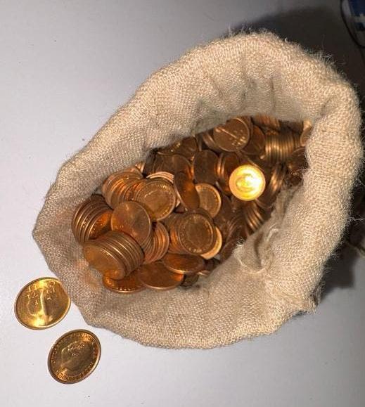 Zak met 1000 centen 's Rijks Munt, Postzegels en Munten, Munten | Nederland, Ophalen, Koningin Juliana, 1 cent