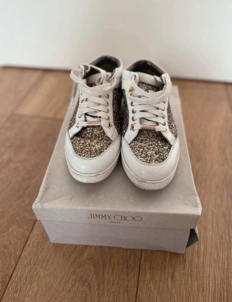 Jimmy Choo, Wit, Ophalen of Verzenden, Jimmy Choo, Sneakers of Gympen